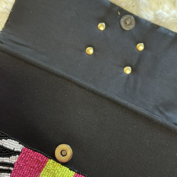 Adorable hand beaded Repurposed clutch